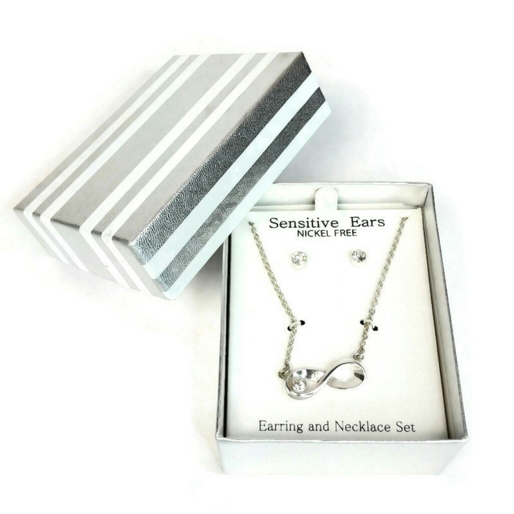 Earing and Necklace Set Sensitive Ears Nickel Free